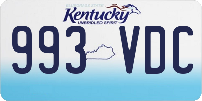 KY license plate 993VDC