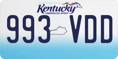 KY license plate 993VDD