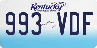 KY license plate 993VDF