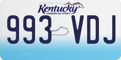 KY license plate 993VDJ