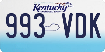 KY license plate 993VDK