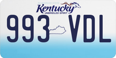 KY license plate 993VDL