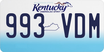 KY license plate 993VDM