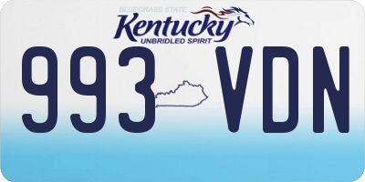 KY license plate 993VDN
