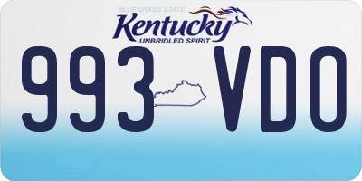 KY license plate 993VDO