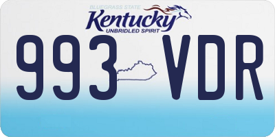 KY license plate 993VDR