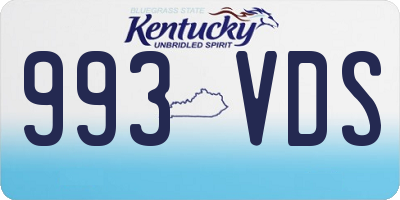 KY license plate 993VDS