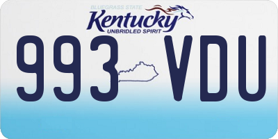 KY license plate 993VDU
