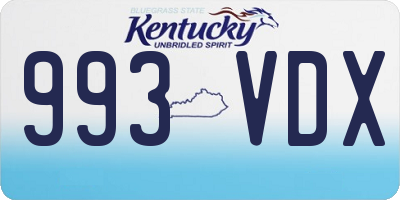 KY license plate 993VDX