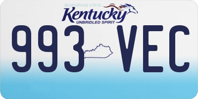 KY license plate 993VEC