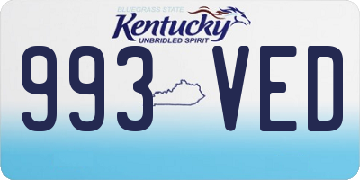 KY license plate 993VED