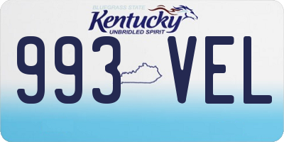 KY license plate 993VEL
