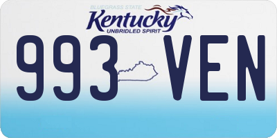 KY license plate 993VEN
