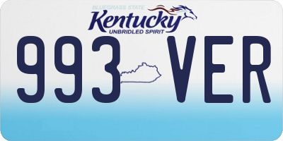 KY license plate 993VER