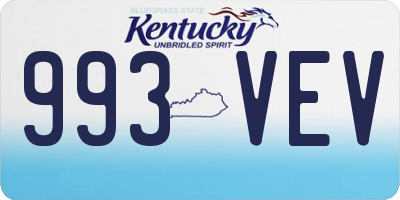 KY license plate 993VEV