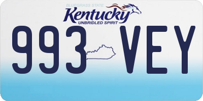 KY license plate 993VEY