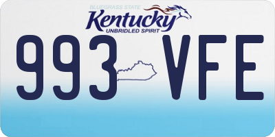 KY license plate 993VFE