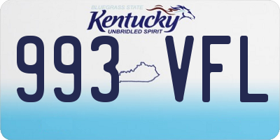 KY license plate 993VFL