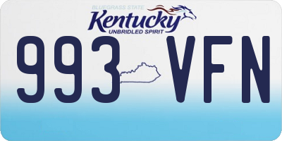 KY license plate 993VFN