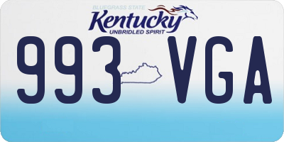 KY license plate 993VGA