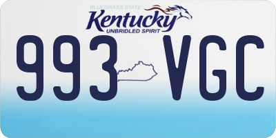 KY license plate 993VGC