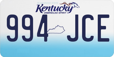 KY license plate 994JCE