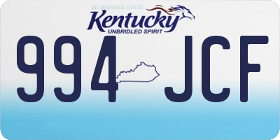 KY license plate 994JCF