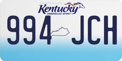 KY license plate 994JCH