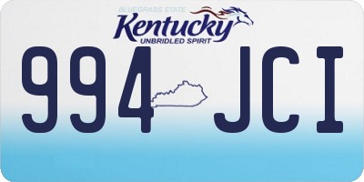 KY license plate 994JCI