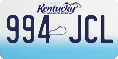 KY license plate 994JCL