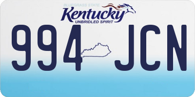 KY license plate 994JCN