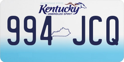 KY license plate 994JCQ