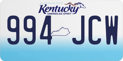 KY license plate 994JCW