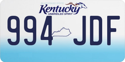 KY license plate 994JDF