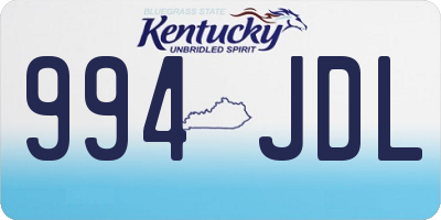 KY license plate 994JDL