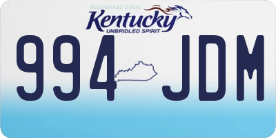 KY license plate 994JDM