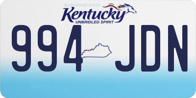 KY license plate 994JDN