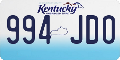 KY license plate 994JDO