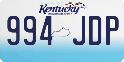 KY license plate 994JDP
