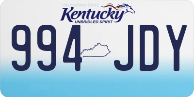 KY license plate 994JDY