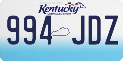 KY license plate 994JDZ