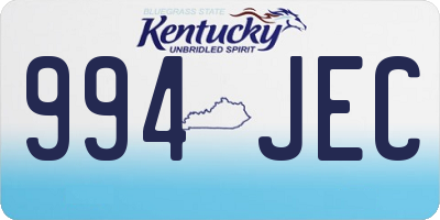KY license plate 994JEC