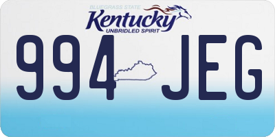 KY license plate 994JEG
