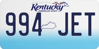 KY license plate 994JET