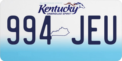 KY license plate 994JEU