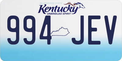KY license plate 994JEV