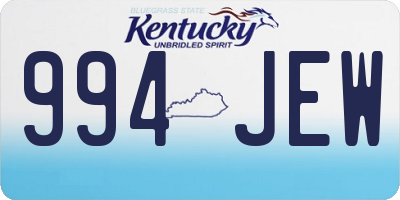 KY license plate 994JEW