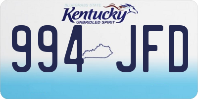 KY license plate 994JFD
