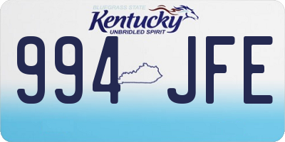 KY license plate 994JFE