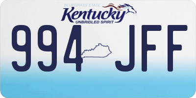 KY license plate 994JFF